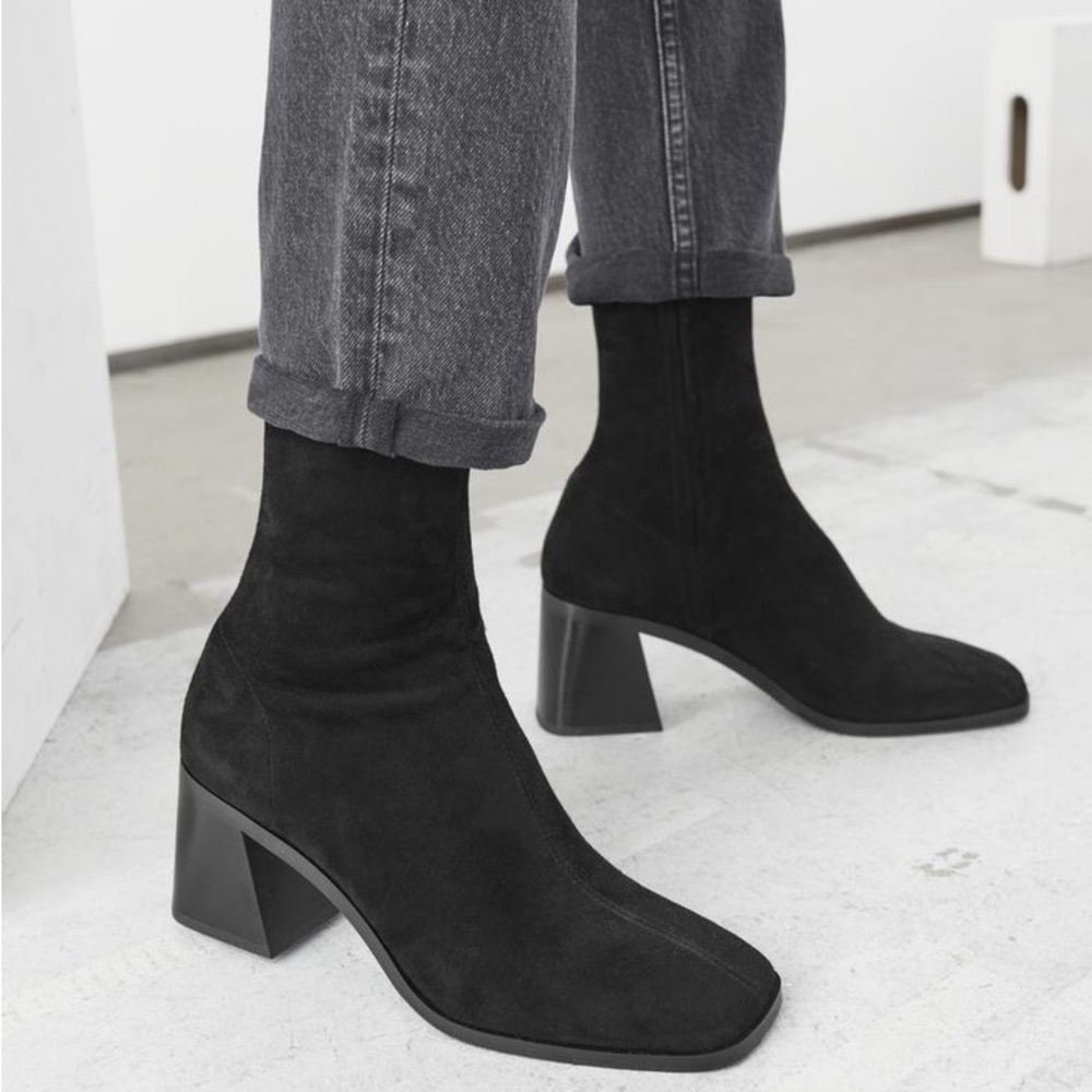 Black Suede Sock Boots